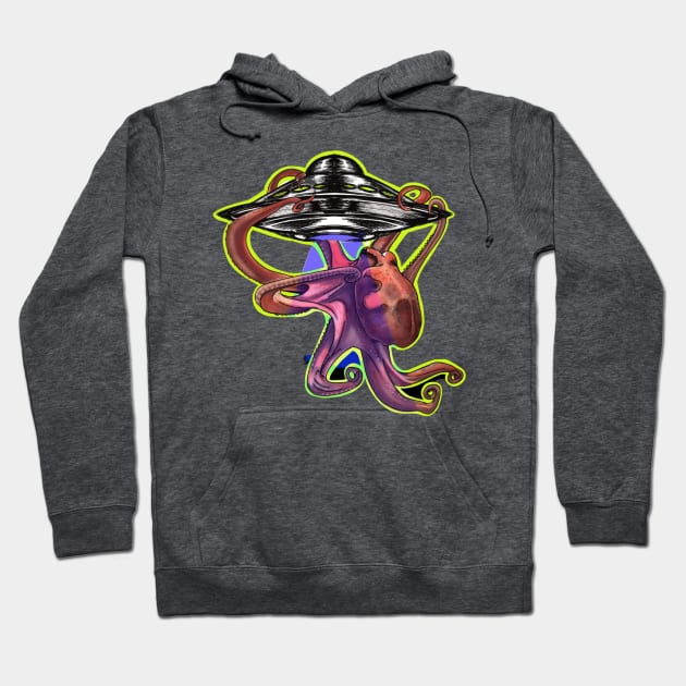 Octopus Abduction Hoodie by Expanding Reality 